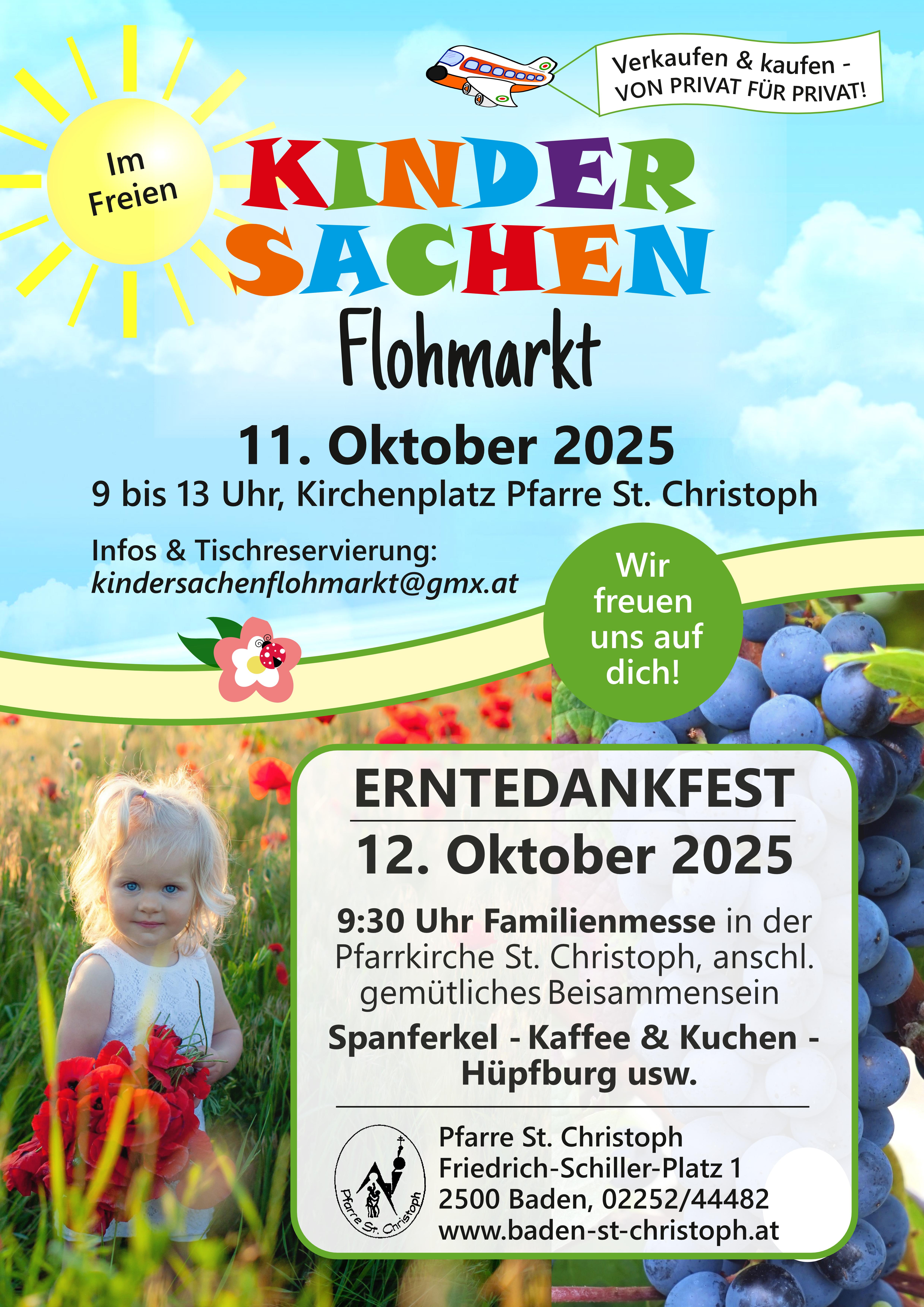 Plakat Kindersachenflohmarkt & Erntedank