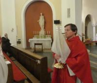 Die verhüllte Monstranz wird in die Kapelle gebracht (Foto: PG)