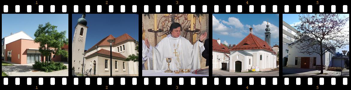 Filmstreifen mit Bildern aus der Pfarre St. Christoph